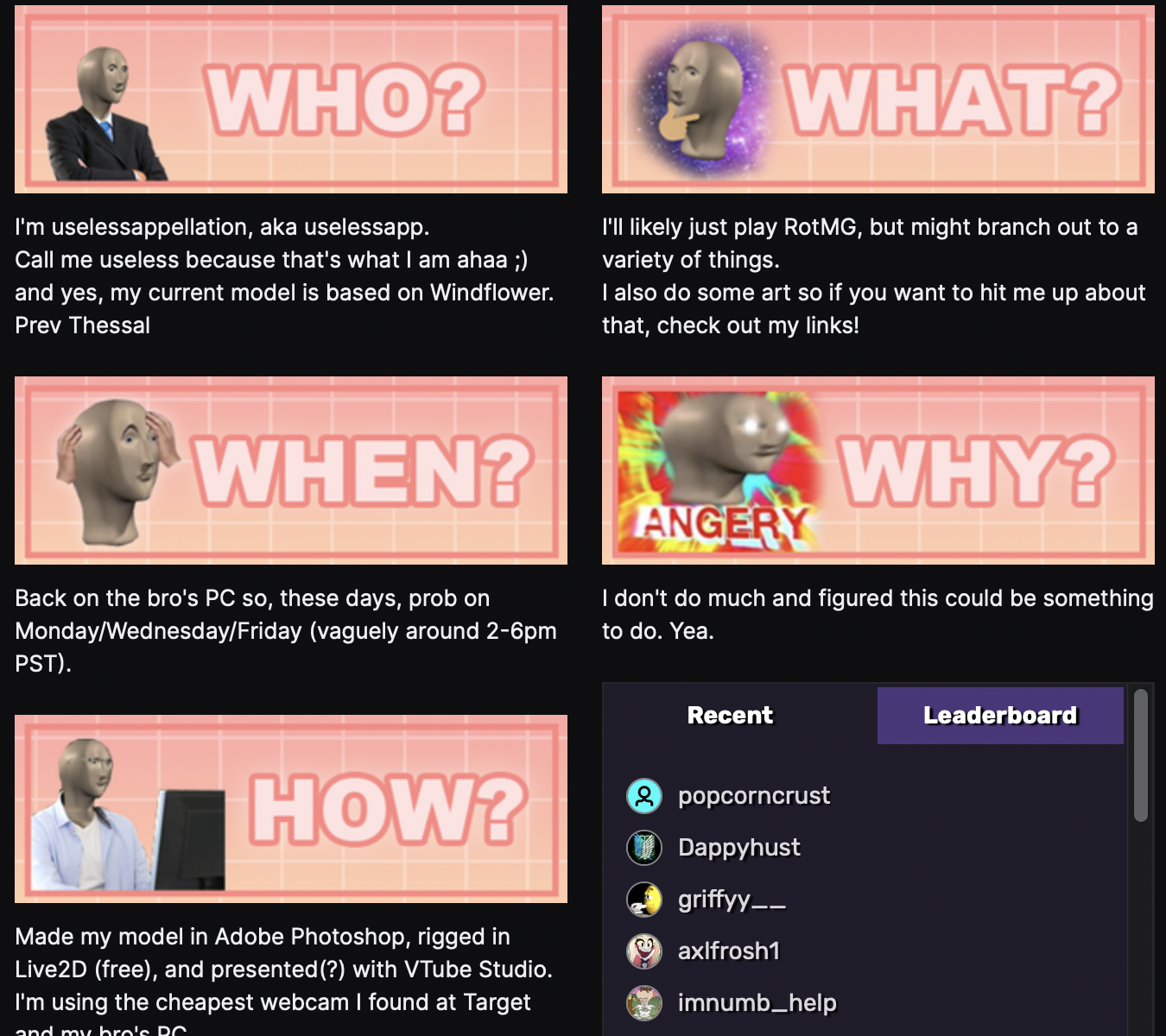 current twitch layout